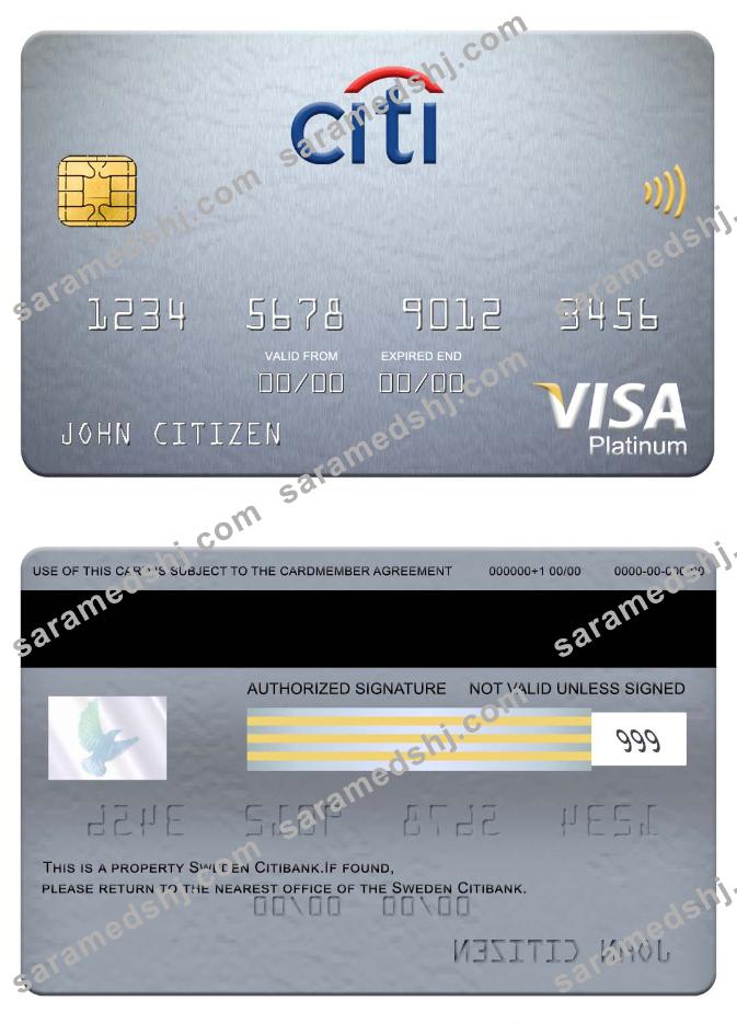 Sweden Citibank visa platinum card